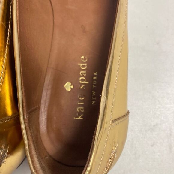 KATE SPADE Women’s Gold Metallic Loafers Flats Size 6M - Picture 7 of 11